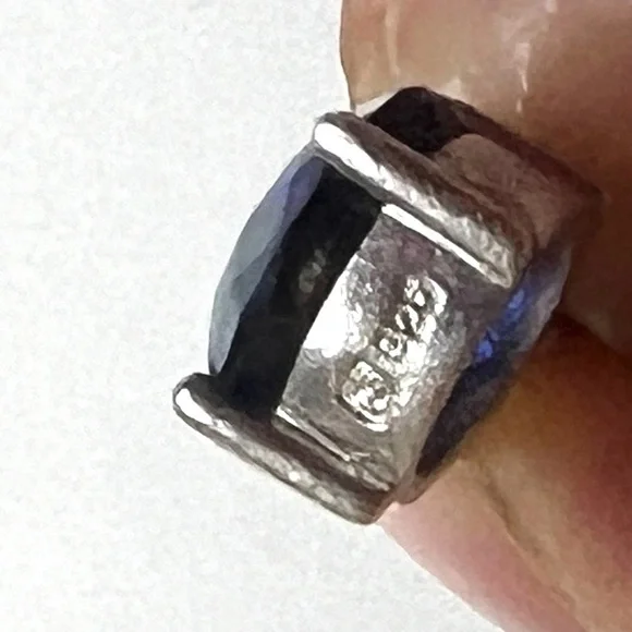 Swarovski blue crustal charm/pendant Sterling Silver - Picture 2 of 8